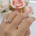 thumbnail image 4 of Heart Leaf Art Deco Promise Ring Cubic Zirconia White Gold 925 Sterling Silver, Size 8, 4 of 7