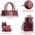 thumbnail image 5 of Fashion Crocodile - Patterned Women's Bag Set - 3 - Piece Stylish Tote (Red), 5 of 5