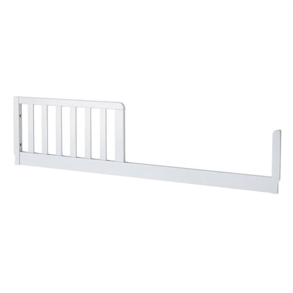 Pemberly Row Contemporary Wood Toddler Bed Conversion Rail Kit in White