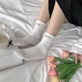 thumbnail image 5 of Milue Ankle Dress Socks Japanese Sweet Pearls Crew Socks JK Uniform Roll Cuffs Socks, 5 of 19