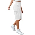thumbnail image 5 of Only Moment Athletic Shorts for Women cool silk cotton High Waisted Elastic Running Shorts with Pockets for Gym Casual White,S, 5 of 9