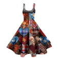 thumbnail image 4 of LWavelet 2026 Valentine's Coffee Date Valentine Dress, Spaghetti Strap Heart Print Flowy Flared Sundress Wine S, 4 of 4