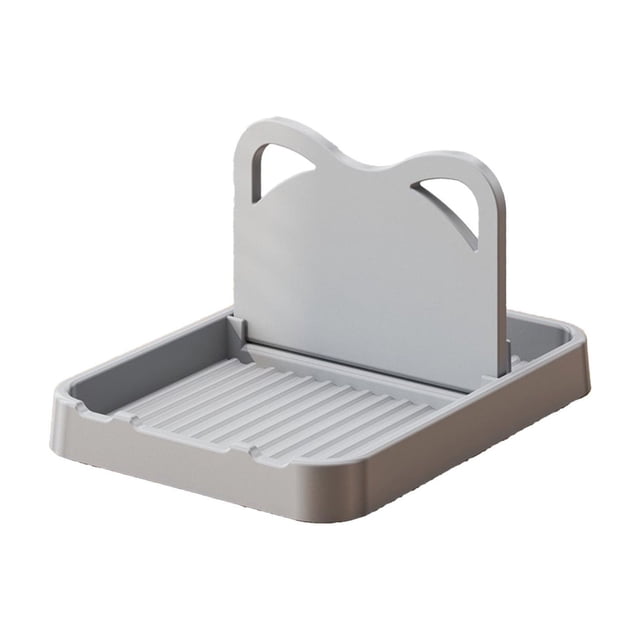 Estante plegable para utensilios de cocina con diseño de orejas de gato, soporte de plástico para tapas de ollas, organizador de cucharas y espátulas para escurrir aceite y agua, secador de cubiertos