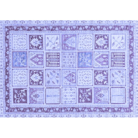 Ahgly Company Indoor Rectangle Abstract Blue Modern Area Rugs, 8' x 10'