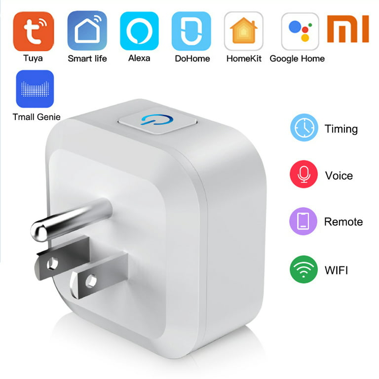 Blue Tooth Plug Outlet Wireless Electric Plug-in Socket APP Remote Control  Compatible with Alexa Google - China Smart Power Wall Socket, 2 Plug Outlets