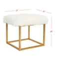 thumbnail image 2 of SAFAVIEH Rowan Contemporary Modern Glam Square Ottoman, White/Gold, 2 of 5