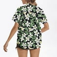 thumbnail image 3 of JURANMO Women's Summer Hawaiian Shirts Short Sleeve Button Down Shirt Hawaii Tropical Floral Print Beach Tops Vacation Outfits Green XXL on Sale Clearance, 3 of 5