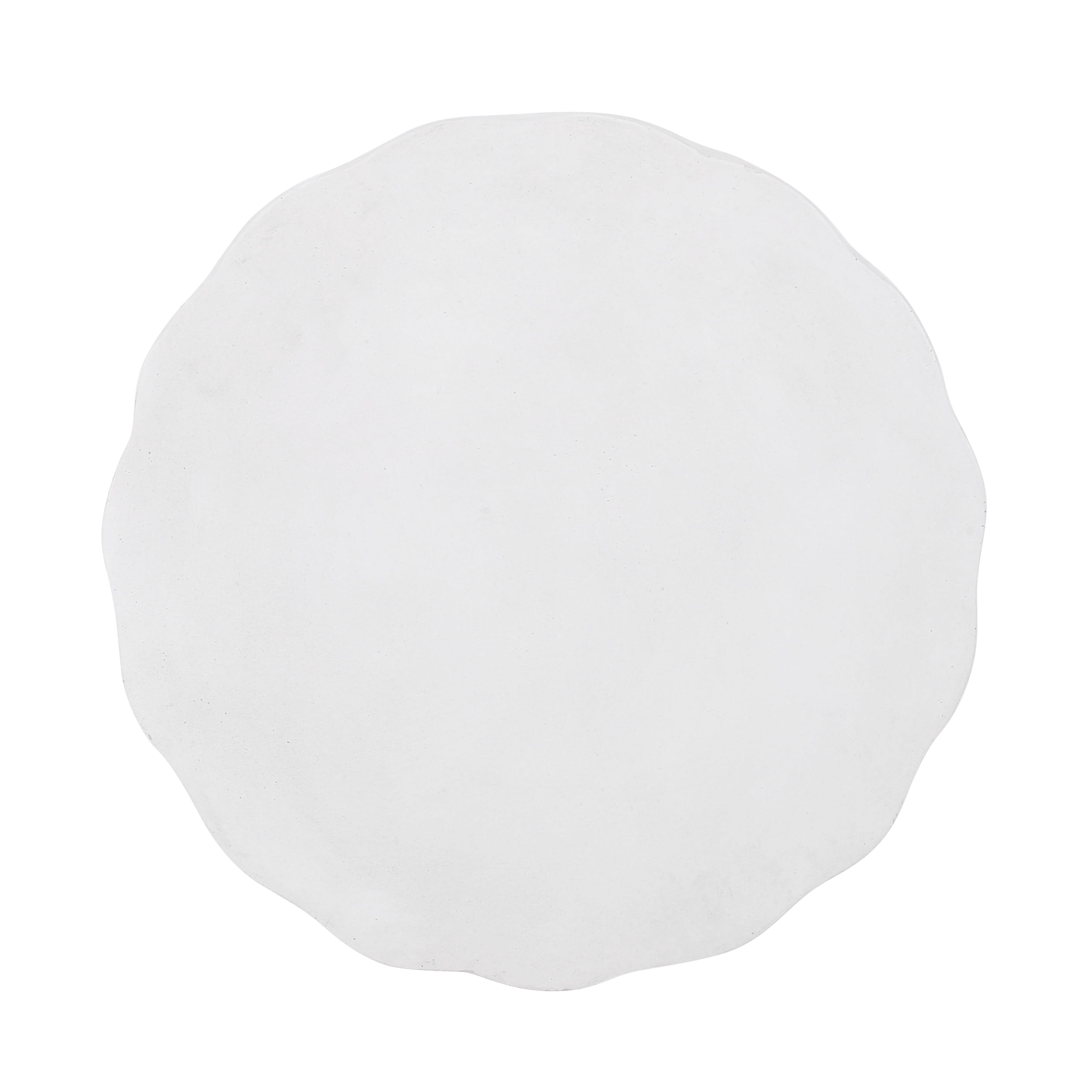 Outdoor Diamond Pattern Side Table, Lightweight Concrete Craft for Patio Garden, White