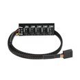 thumbnail image 1 of 4/3PIN PWM Fan Hub CPU Cooling Fan Power Cable Hub Adapter Sleeved Case Splitter for Computer Cooler Case Fans 1 to 5(15.7 Inch) 1 to 5 0.4m, 1 of 5