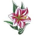thumbnail image 2 of Sketched Amaryllis Single flower Embroidered Iron on/Sew patch [4.5" X 5"], 2 of 3
