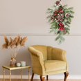 thumbnail image 4 of Simulation Flower Christmas Teardrop Door Swag Garlands Decorative Props Berry Upside Down Rattan Plastic Pine Cone Cane, 4 of 12