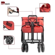ForHauz Folding Collapsible Wagon Yard Cart for Utility, Beach, and Garden