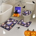 thumbnail image 6 of Happy Halloween Bathroom Set with Shower Curtain sets and Rugs Accessories, Cute Ghost Fall Shower Curtain, Pumpkin Treat or Trick Creepy Bathroom Decor 4 Pcs, 6 of 8