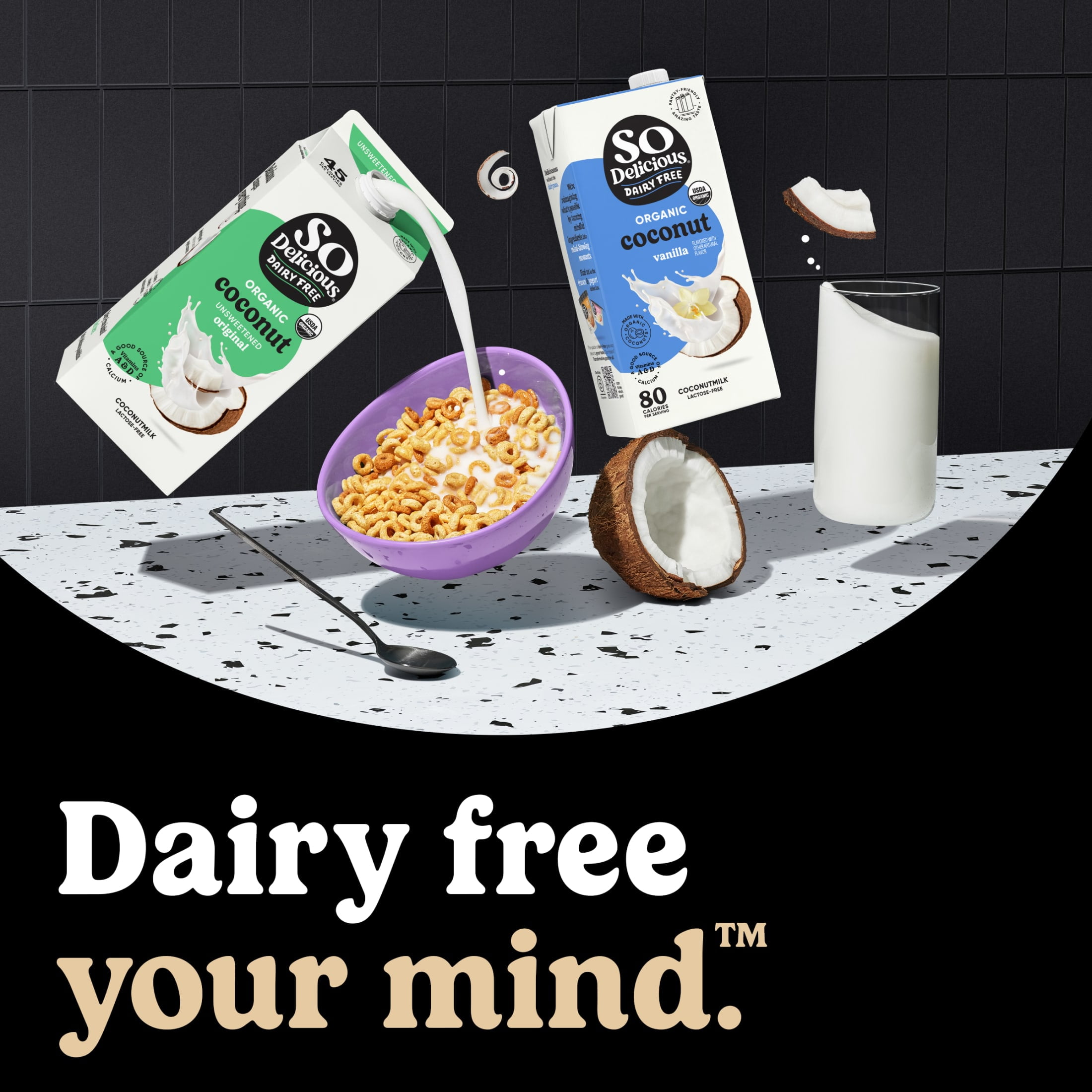 (12 pack) So Delicious Dairy Free Shelf Stable Vegan and Gluten Free Unsweetened Organic Coconut Milk Carton, 32 fl oz