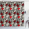 thumbnail image 1 of Ambesonne Modern Shower Curtain, Minimalist Design, 69"Wx70"L, White Black Red, 1 of 3
