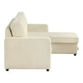 thumbnail image 4 of Furniture of America Liven Right Hand Facing Corduroy Indoor Pull-out Sleeper Sectional, Beige, 4 of 5