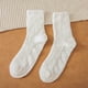 thumbnail image 3 of Qarigey 1 par de calcetines de poliéster para mujer, lavables, reutilizables, elegantes, informales, transpirables, de Color sólido, antideslizantes, Medias Blanco Qarigey AP012065-01, 3 of 6