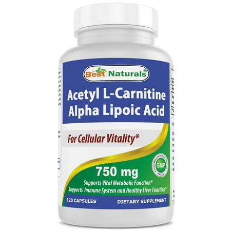 Best Naturals Acetyl L-Carnitine and Alpha Lipoic Acid 750 mg 120 (Best L Carnitine Form)
