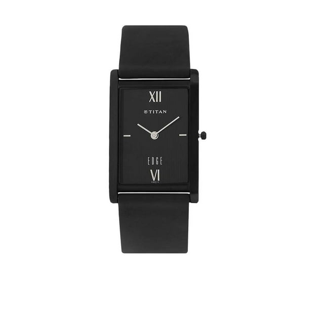 Titan Titan Men's 1043NL01 EDGE Ultra Slim Black Leather Strap