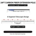 thumbnail image 2 of 24 FT Carbon Fiber Extension Pole Paint Roller Extension Pole Lightweight Sturdy Telescoping Pole, 2 of 7