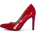 thumbnail image 2 of Chariot & Co: Mall- Womens Pointed Toe Stiletto Pumps - 4" Heels, Wedding and Dress Shoes Heel (Lipstick Patent, 6), 2 of 6