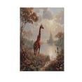 thumbnail image 2 of 28x40 inch Double-Sided Garden Flags Banners Vibrant Outdoor Decor for House Patio Outdoor Oil Painting Of Giraffe, 2 of 6