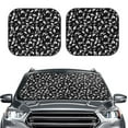 thumbnail image 2 of Haiem Black White Leaves Car Windshield Sun Shade (2 Pieces) Foldable Windshield Sun Shade Car Accessories for Truck SUV Pickup-Small, 2 of 7