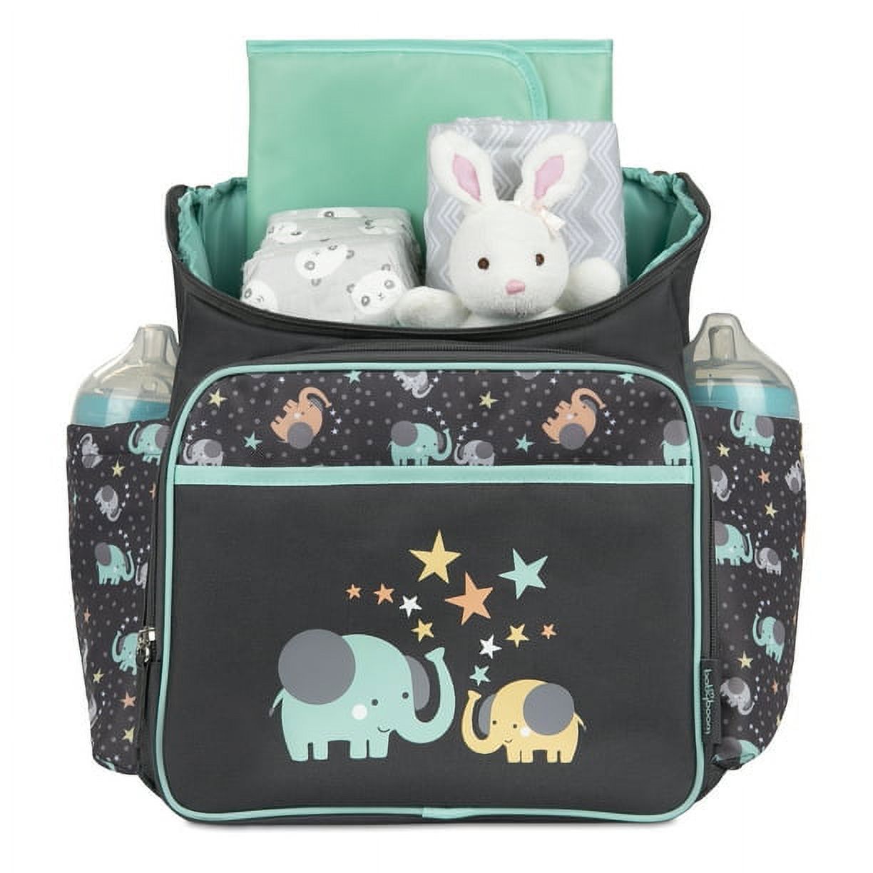 Baby Boom Elephant Print Top Zip Back Pack Unisex Diaper Bag - image 4 of 6