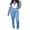 Blue, variant on Women's Color Block Turn-down Collar Long Sleeve Zip Up Crop Jacket and Bodycon Pants Set 80s Tracksuit XXL