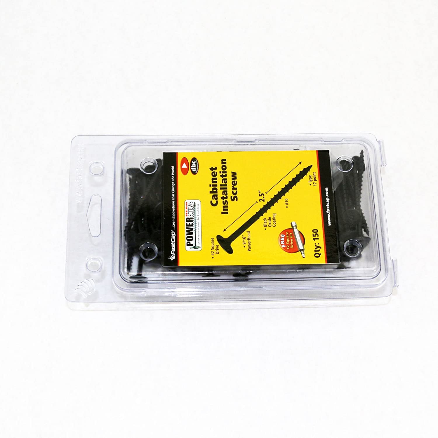 Fastcap PH.BL.2.5" Black PowerHead Cabinet Installation Wood Screws - 150 Pack