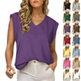 thumbnail image 3 of WTXUE Tank Tops Sleeveless, Scoop Neck Cap Sleeve for Women Summer Top Basic Tee Shirts Tank Loose 2024 Striped Casual Tops for Women Purple M, 3 of 5