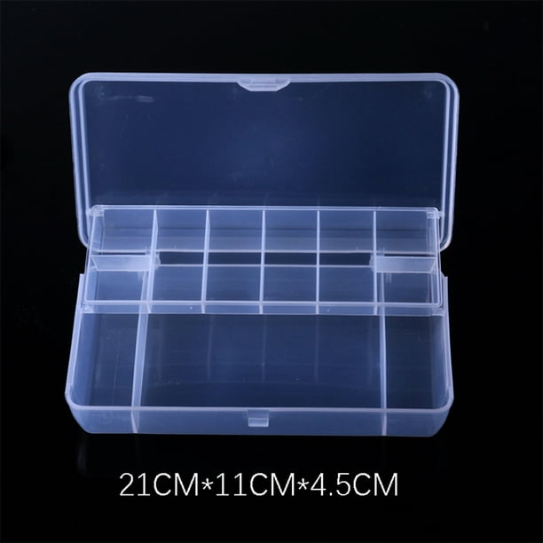 Langgg Transparent 5 Grid Plastic Fishing Tackle Box 2 Layer Lure Bait Hooks Connector Storage Case Jewelry Tool Container Workhe Clear 21*11*4.5cm