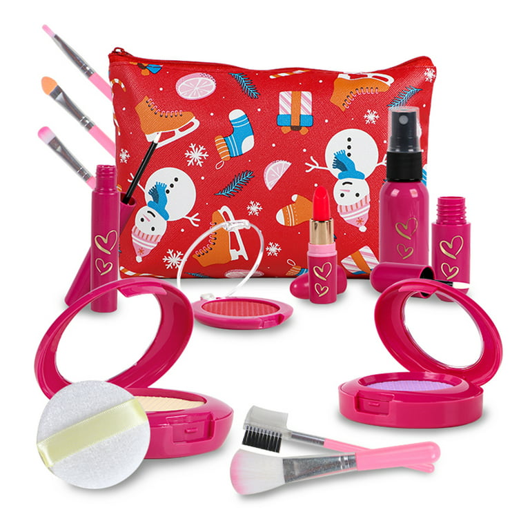 13Pcs Kids Makeup Kit for Girls Playing Make Up Set Toy for 4 5 6