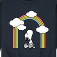 thumbnail image 3 of Peanuts - Snoopy Looking Up Rainbow - Men's Crew Neck Fleece Pullover, 3 of 6