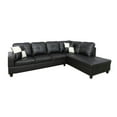 thumbnail image 2 of Hommoo Faux Leather L-Shaped Sectional Sofa, Modern 4-Seat Couches and Sofas Set, Living Room Furniture Sets for Home& Office, Black (No Ottomans), 2 of 7