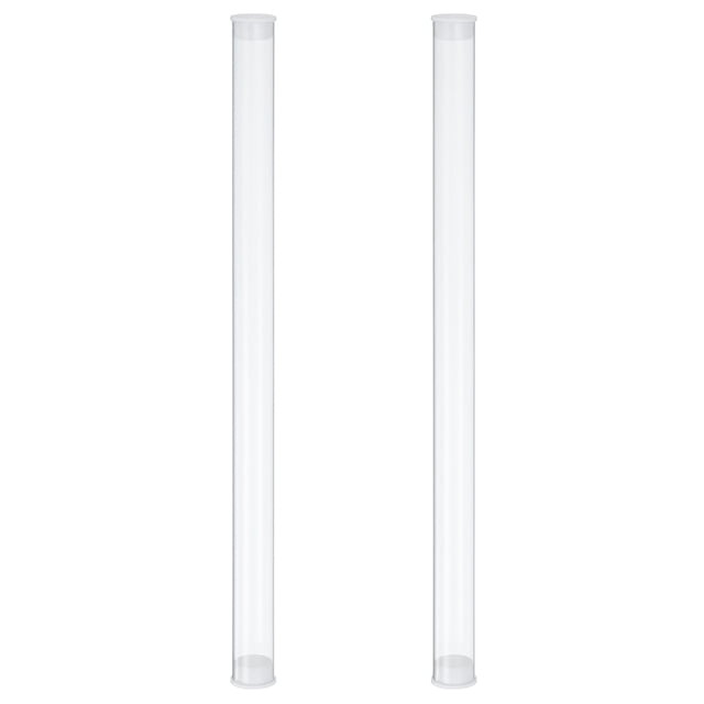 Uxcell Clear Rigid Tube Plastic Tubing with End Caps, 250mm Length, 15mmx16mm