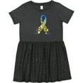 thumbnail image 3 of Inktastic Down Syndrome Awareness Blue and Yellow Hearts Ribbon Girls Toddler Dress, 3 of 5
