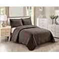 thumbnail image 3 of Home Collection 2Pc Twintwin Xl Over Size Elegant Embossed Bedspread Set Light Weight Solid Dark Brown New, 3 of 4