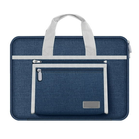 Waterproof Laptop Bag, Tablet Bag Sleeve Handbage Portable Notebook Briefcase 13.3-14 Inch Dark Blue   Gray
