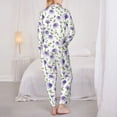 thumbnail image 6 of Wukai Purple Chicory Print Women's Pajama Set - Soft Long Sleeve Sleepwear for Comfort and Style-XX-Large, 6 of 9
