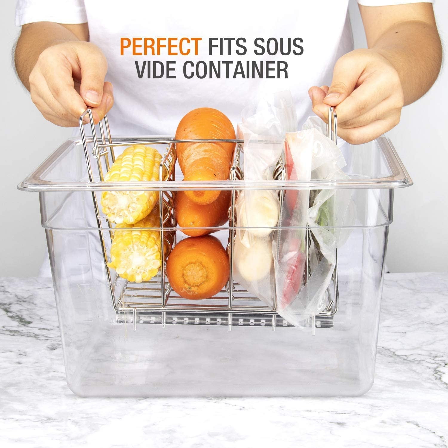 Sous Vide Container 12 QT with Lid and Fixed Rack and Insulating