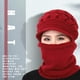 thumbnail image 5 of Sonducket 2020 nuevo calentador de cuello femenino Otoño Invierno gorros sombreros máscara mujer invierno sombrero tejido sombreros bufanda conjunto Sombreros Rojo Sonducket AP000321-06, 5 of 6