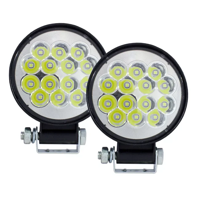Kit De 2 Faros Estrobo Blanco Tunelight 42w 14 Leds 4x4/moto