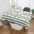 thumbnail image 5 of Mardi Gras Stripes Tablecloth Rectangle Colorful Table Cloth Large Square Table Cover for Dining Kitchen Party 60"x90" Decor Gift, 5 of 7