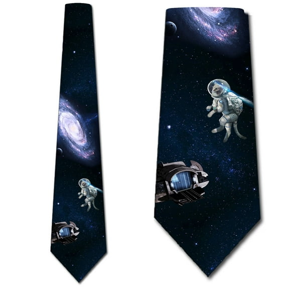 Space Cat Ties Mens Necktie Galaxy Tie by Three Rooker