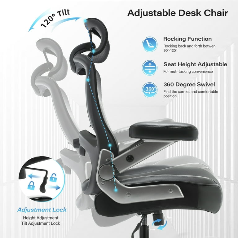 WOSDOM Ergonomic Office Chair, Heavy-Duty, Flip-Up Arms
