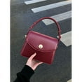 thumbnail image 3 of Fashion Burgundy Women Shoulder Bags Pu Leather Ladies Square Crossbody Bag Luxury Female Flap Buckle Design Tote Purse Handbags, 3 of 5