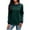 80#Green, variant on Womens Long Sleeve Round Neck T Shirts Color Block Stripe Striped Causal Blouses Tops 2024