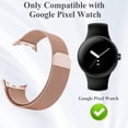 thumbnail image 2 of KOMI Mesh Loop Bands Compatible with Google Pixel Watch 3 Band 41mm/Pixel Watch 2/Pixel Watch Band, Magnetic Metal Adjustable Stainless Steel Wristbands Replacement Straps Women Men, Rosegold, 2 of 7