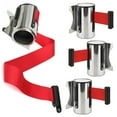 Stainless Stanchion Queue Barrier Wall Mount Crowd Control Retractable